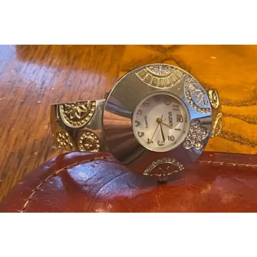 Women's 40mm Two Tone Studio Time Bangle Bracelet Watch, Crystal Accents